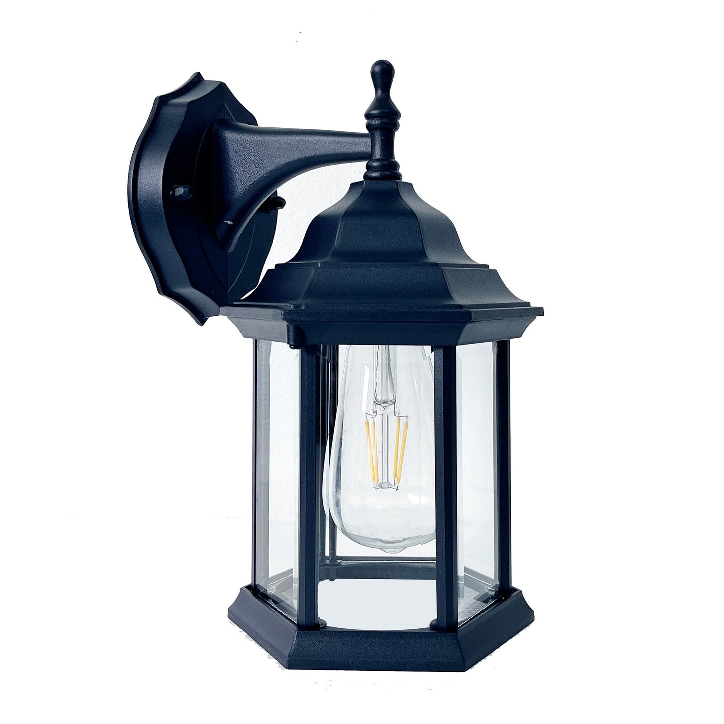 Doveton Black with Clear Glass Traditional Outdoor Coach Light