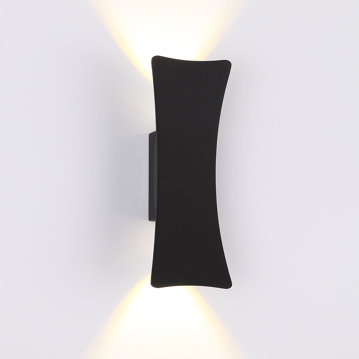 Lodden Black Up and Down 2 Light Tri-Colour LED Contemporary Exterior