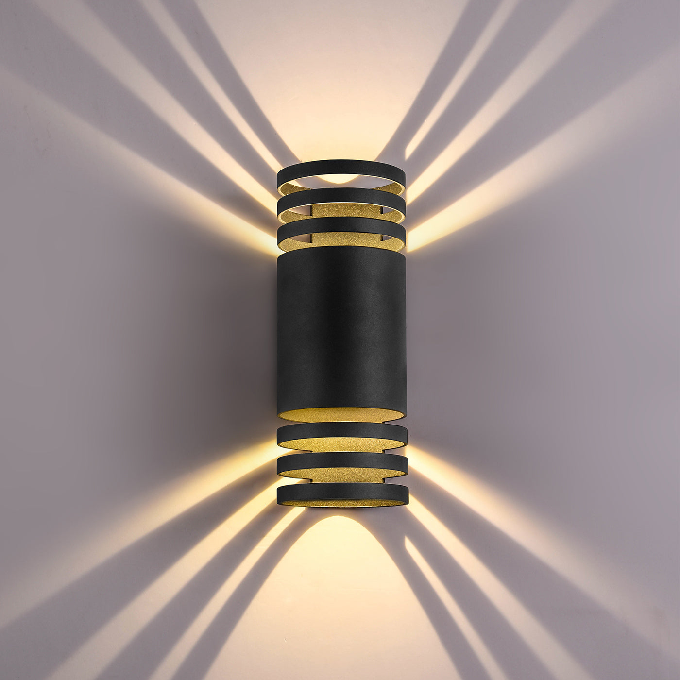 Ramiro Black Up and Down 2 Light Tri-Colour LED Contemporary Exterior