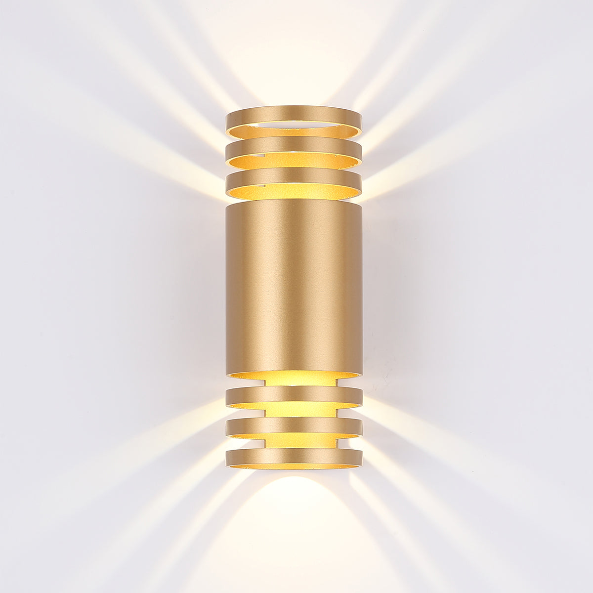 Ramiro Gold Up and Down 2 Light Tri-Colour LED Contemporary Exterior