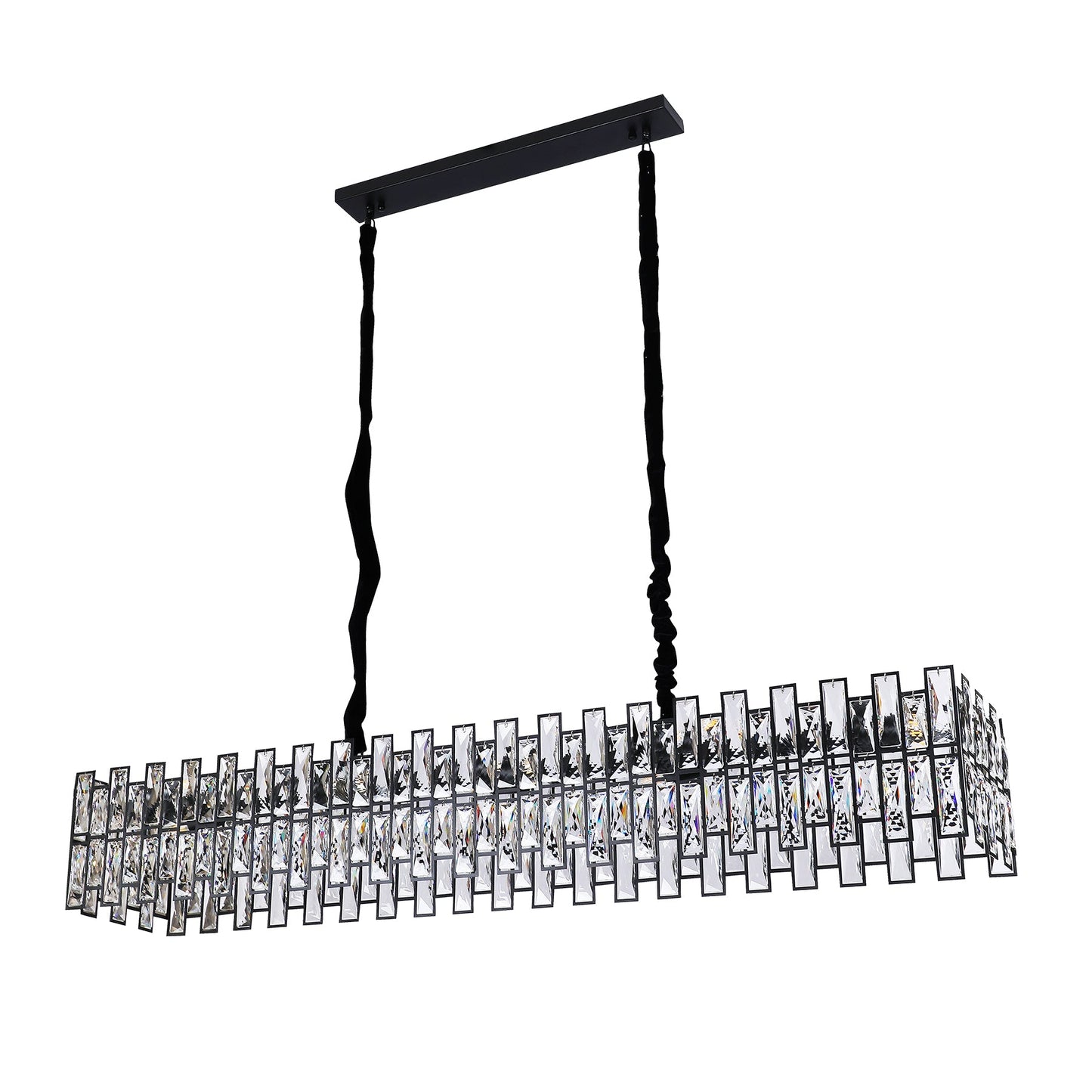 Sorrento Black 1500mm Linear Classic Crystal Chandelier