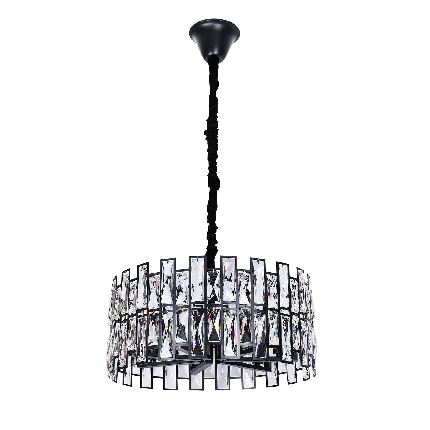 Sorrento Black 520mm Round Classic Crystal Chandelier