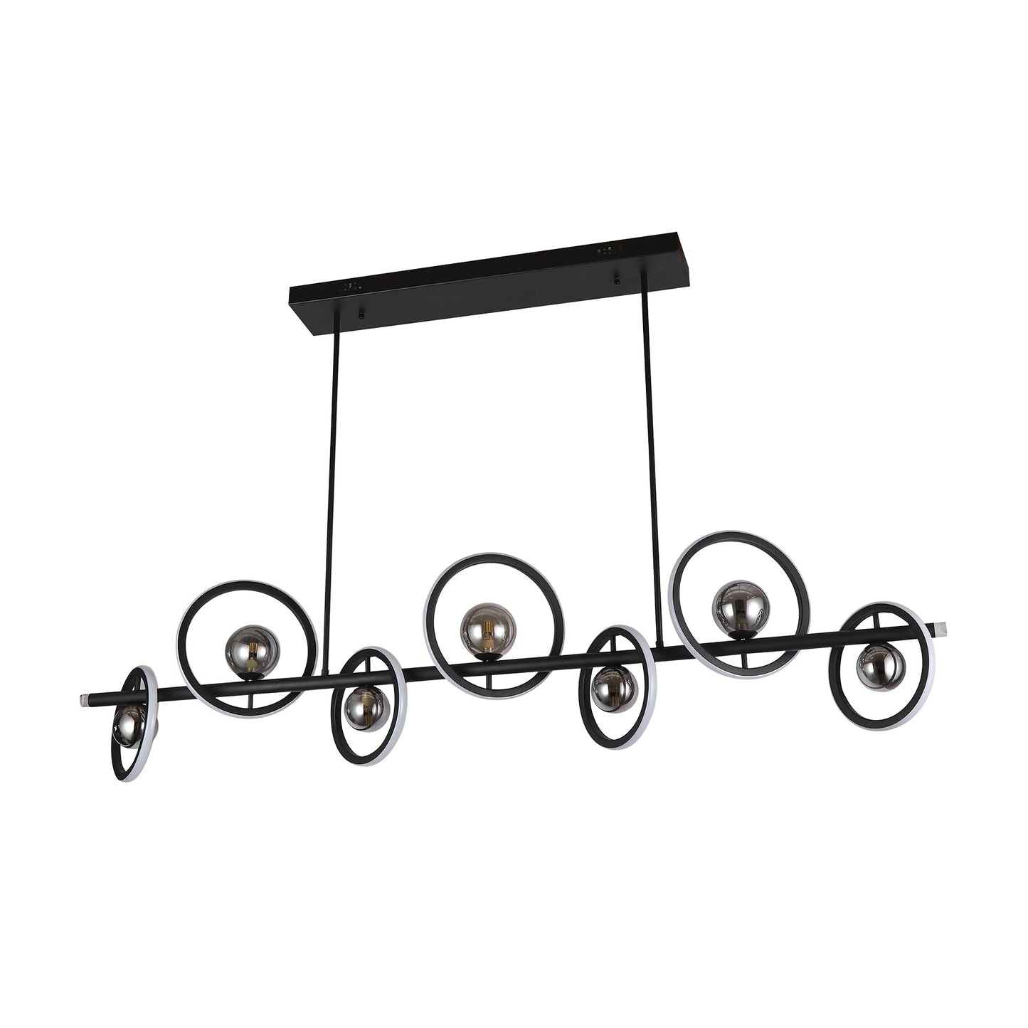 Ancora Black and Smoke 1500mm Tri-Colour Remote-Controlled LED Contemporary Linear Pendant