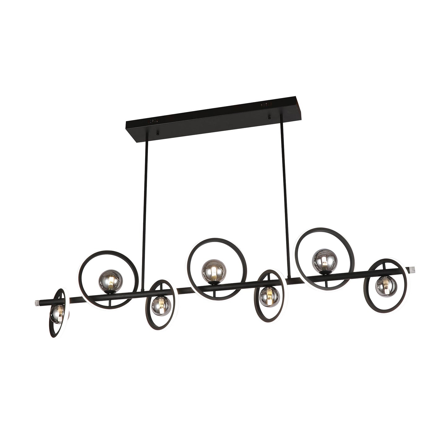 Ancora Black and Smoke 1500mm Tri-Colour Remote-Controlled LED Contemporary Linear Pendant