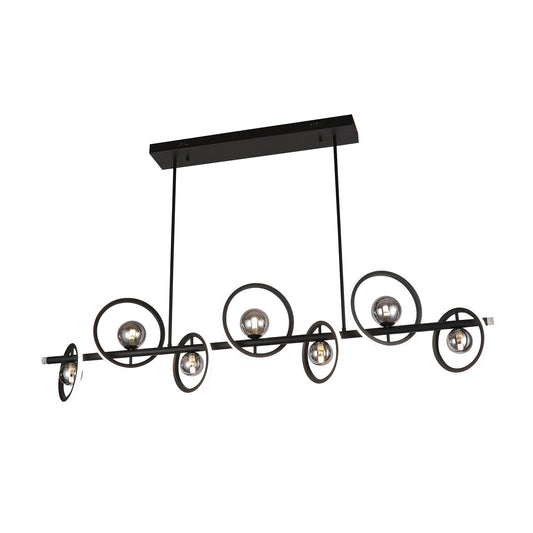 Ancora Black and Smoke 1500mm Tri-Colour Remote-Controlled LED Contemporary Linear Pendant