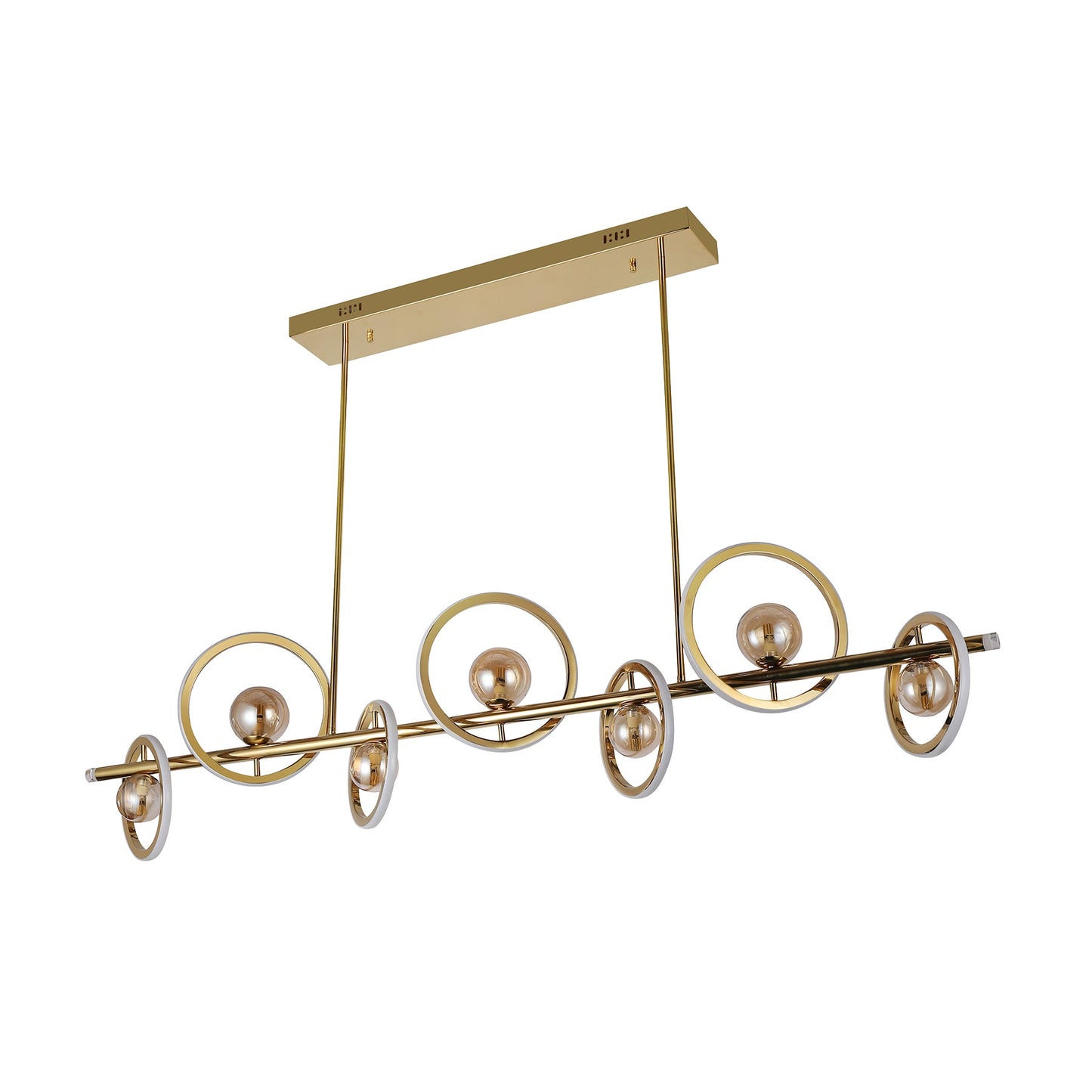 Ancora Gold and Amber 1500mm Tri-Colour Remote-Controlled LED Contemporary Linear Pendant