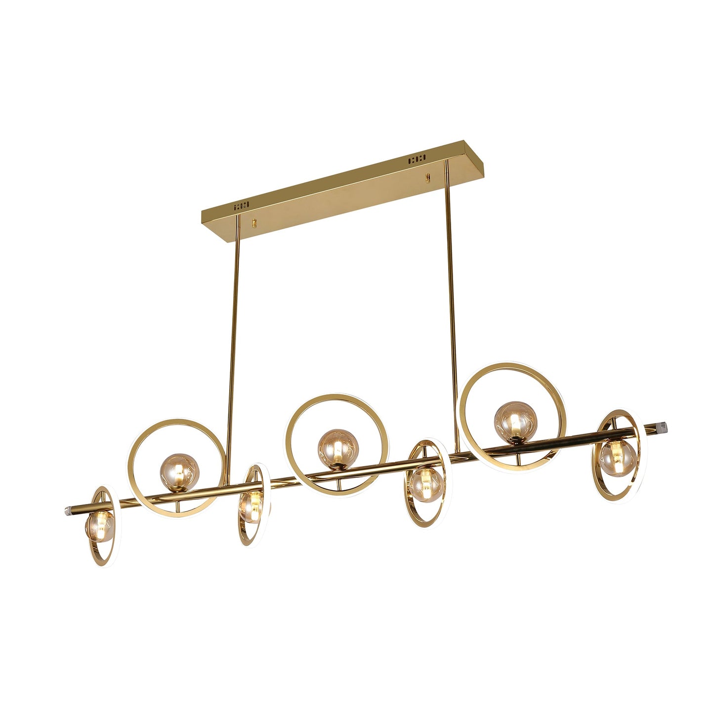 Ancora Gold and Amber 1500mm Tri-Colour Remote-Controlled LED Contemporary Linear Pendant