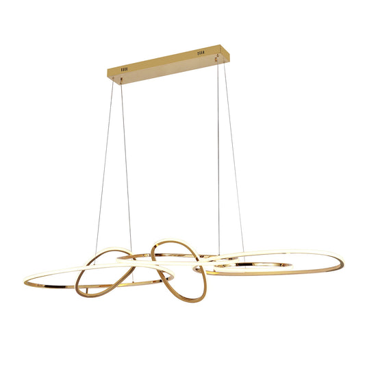 Armani Satin Gold 1600mm Tri-Colour Remote-Controlled LED Contemporary Linear Pendant
