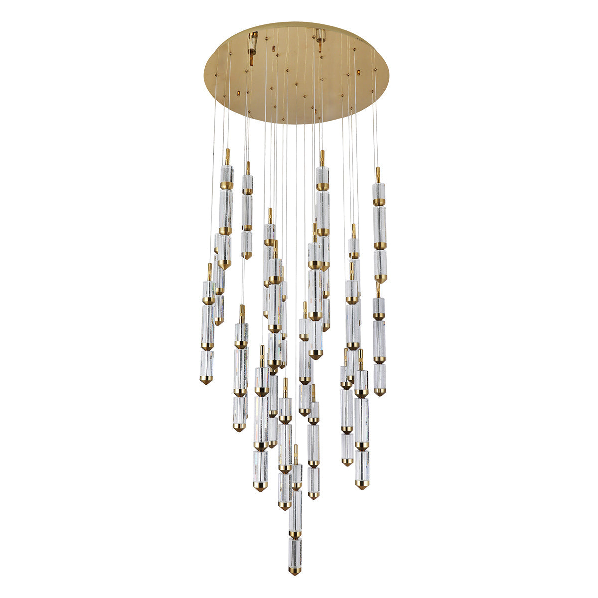 Athena 25 Light Round Bubble Crystal with Gold remote Controlled LED Contemporary Pendant