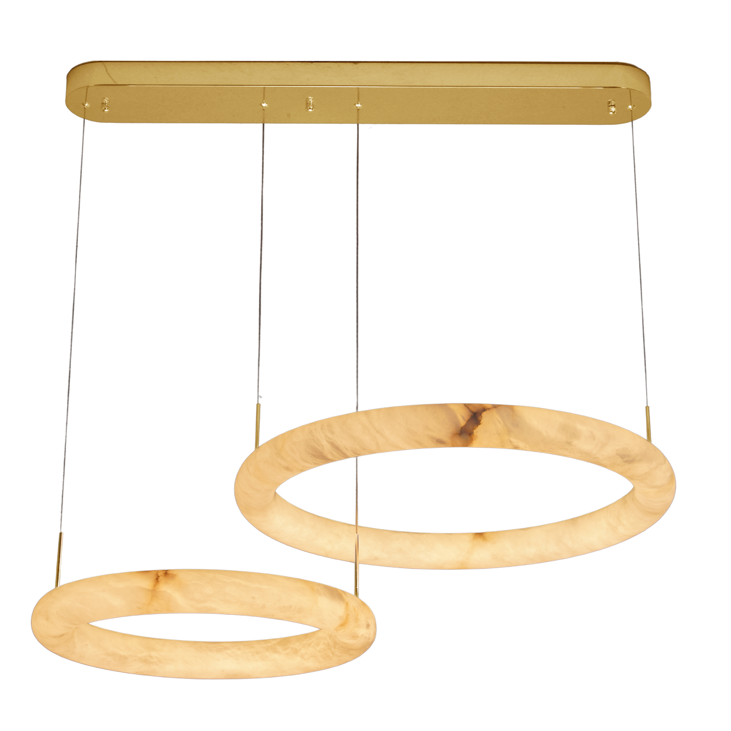 Bianca 2 Ring Gold with Alabaster Tri-Colour Remote Controlled Modern Pendant