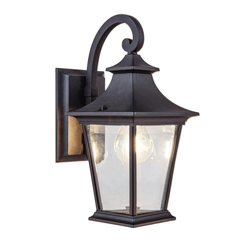 Coach Light Blocks Carlisle Small Black with Clear Glass Traditional Outdoor Coach Light ...
