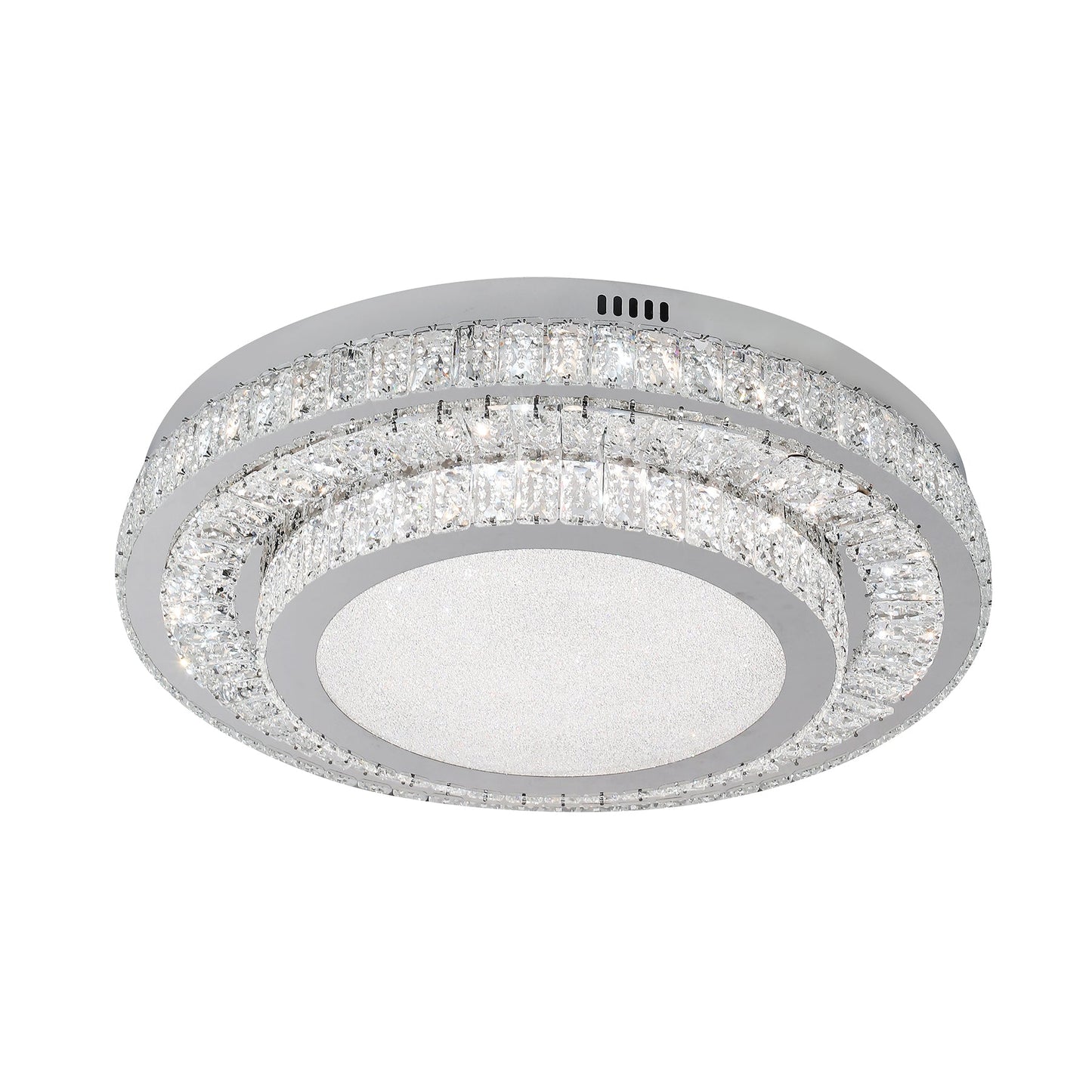 Cerroni 600 Chrome with Crystal Remote Controlled Tri-Colour LED Close to Ceiling