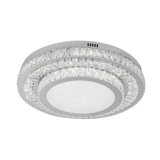 Cerroni 600 Chrome with Crystal Remote Controlled Tri-Colour LED Close to Ceiling