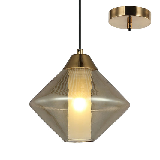 Demonte Bronze and Amber 1 Light Modern Pendant