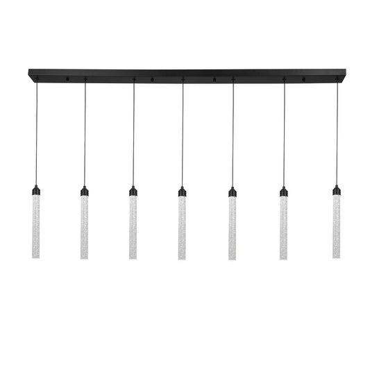 Desiree Black and Bubble Glass 150cm Linear Tri-Colour LED Pendant