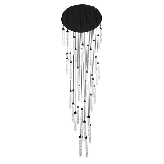 Desiree Black and Bubble Glass 40-Light Tri-Colour LED Pendant