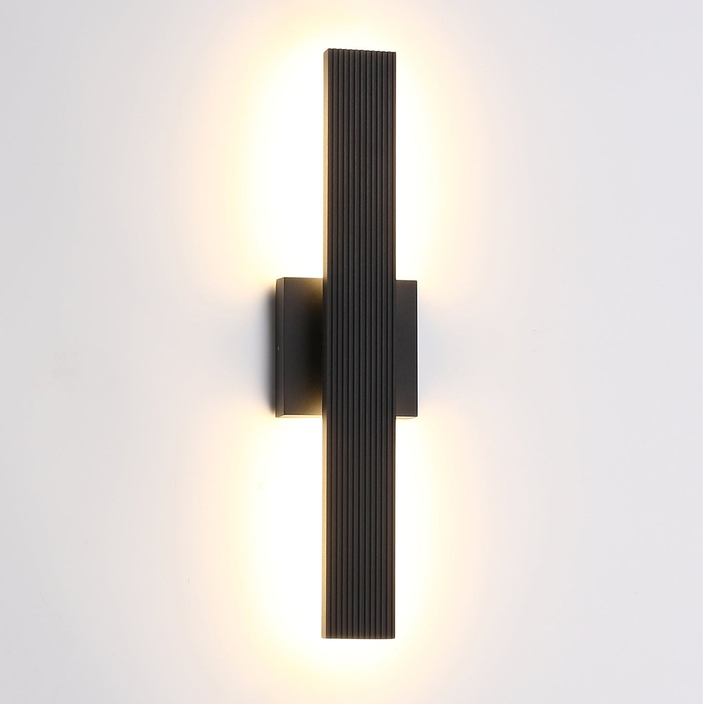 Enix 500mm Black Textured Tri-Colour LED Contemporary Exterior