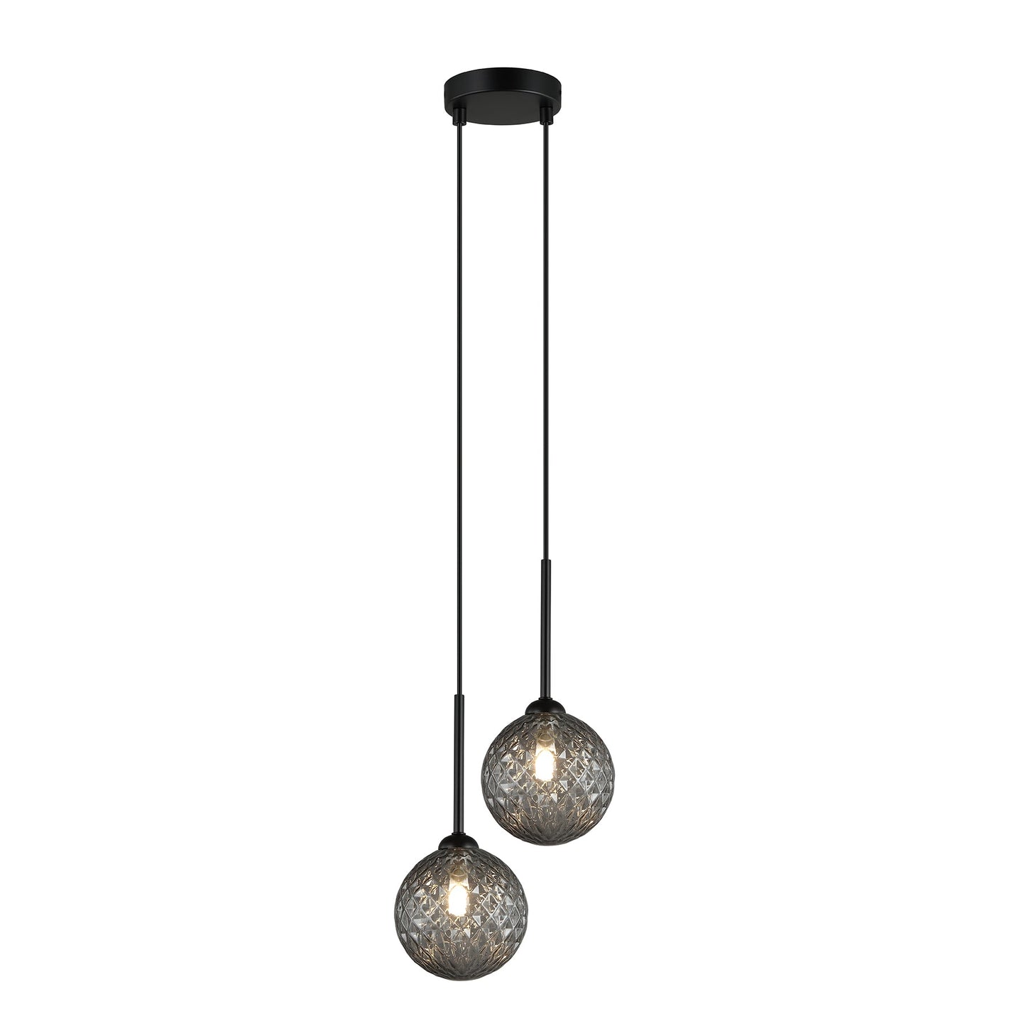 Marco Black and Smoke 2 Light Modern Pendant