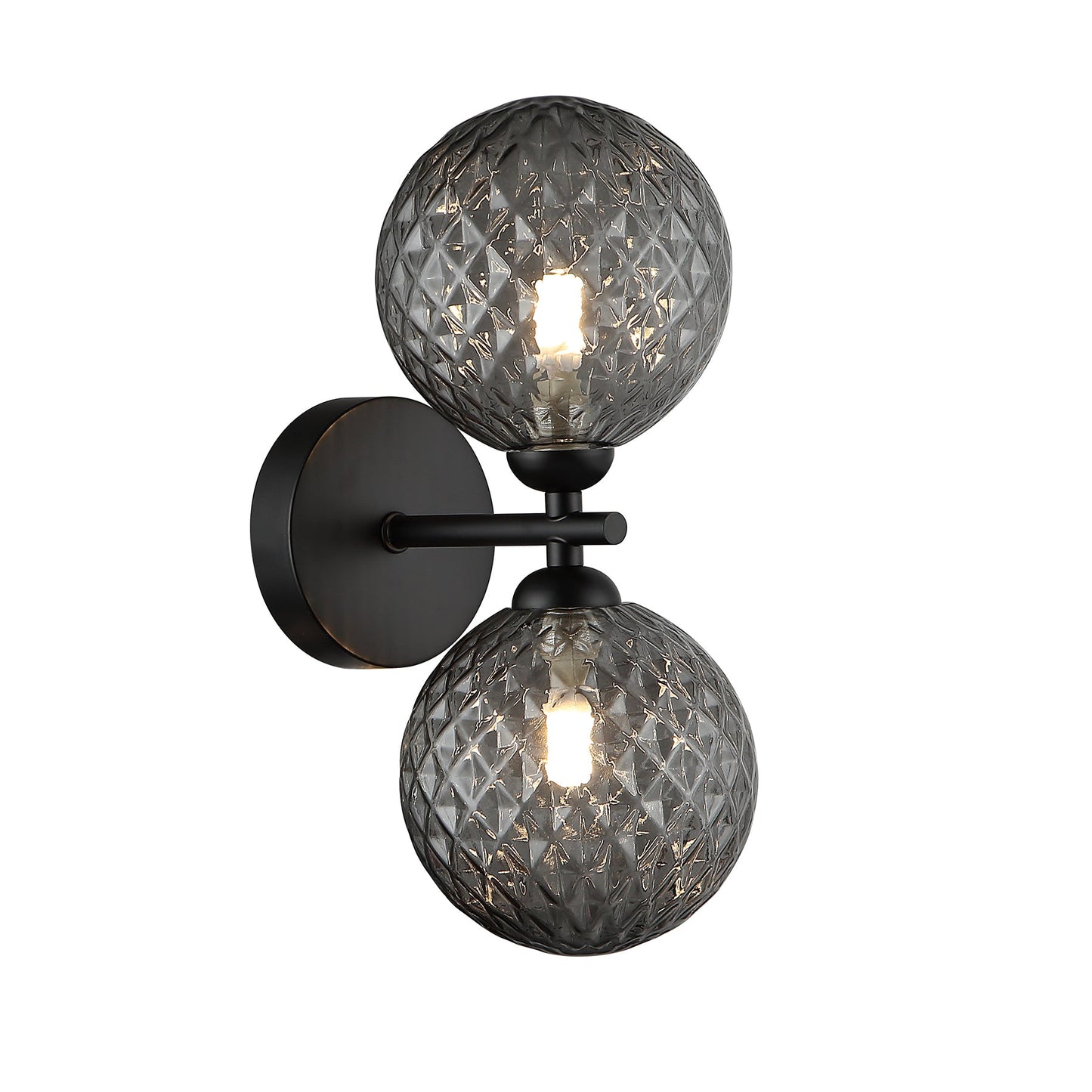 Marco Black and Smoke 2 Light Modern Wall Light