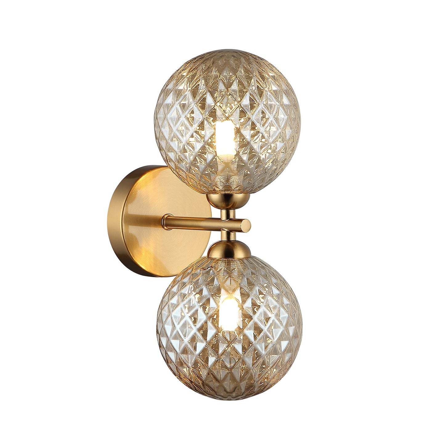 Marco Bronze and Amber 2 Light Modern Wall Light