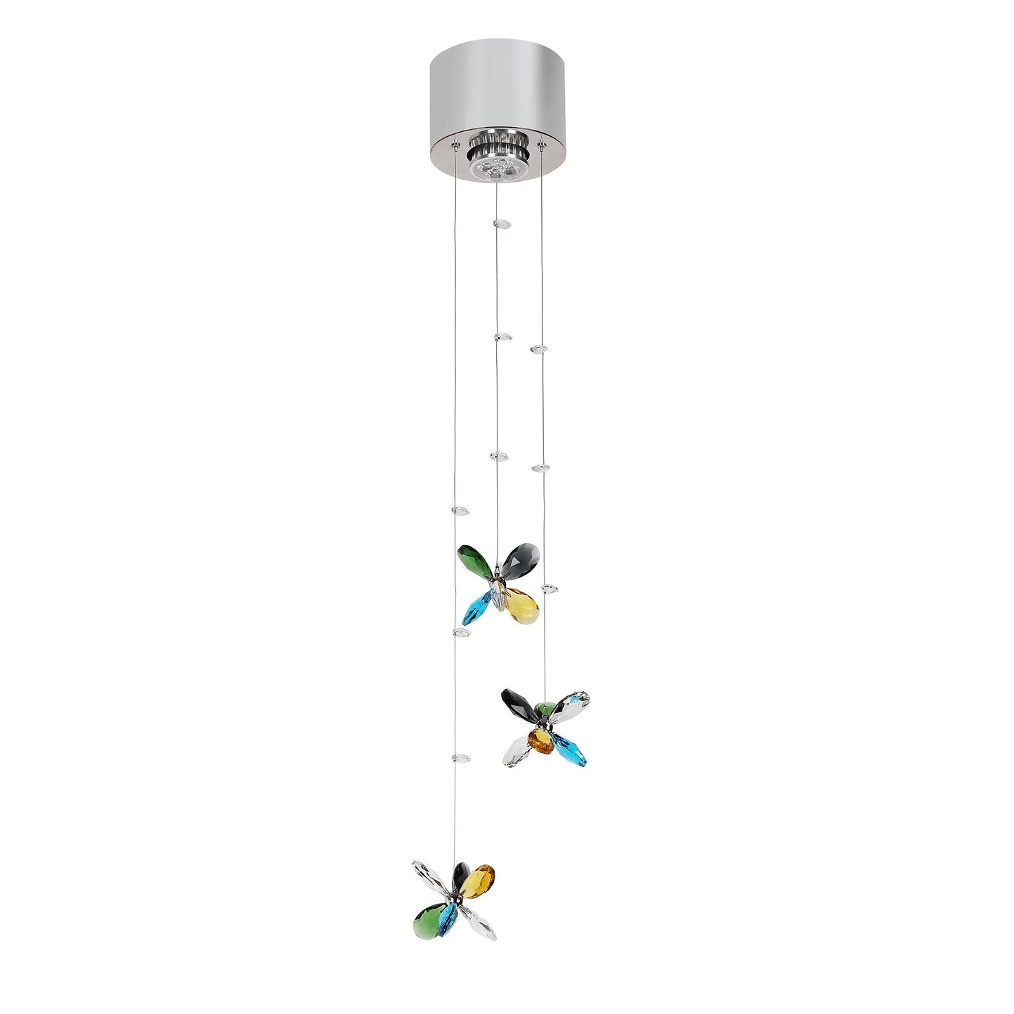Mariposa 1 Light Classic Colourful Crystal Butterfly Chandelier