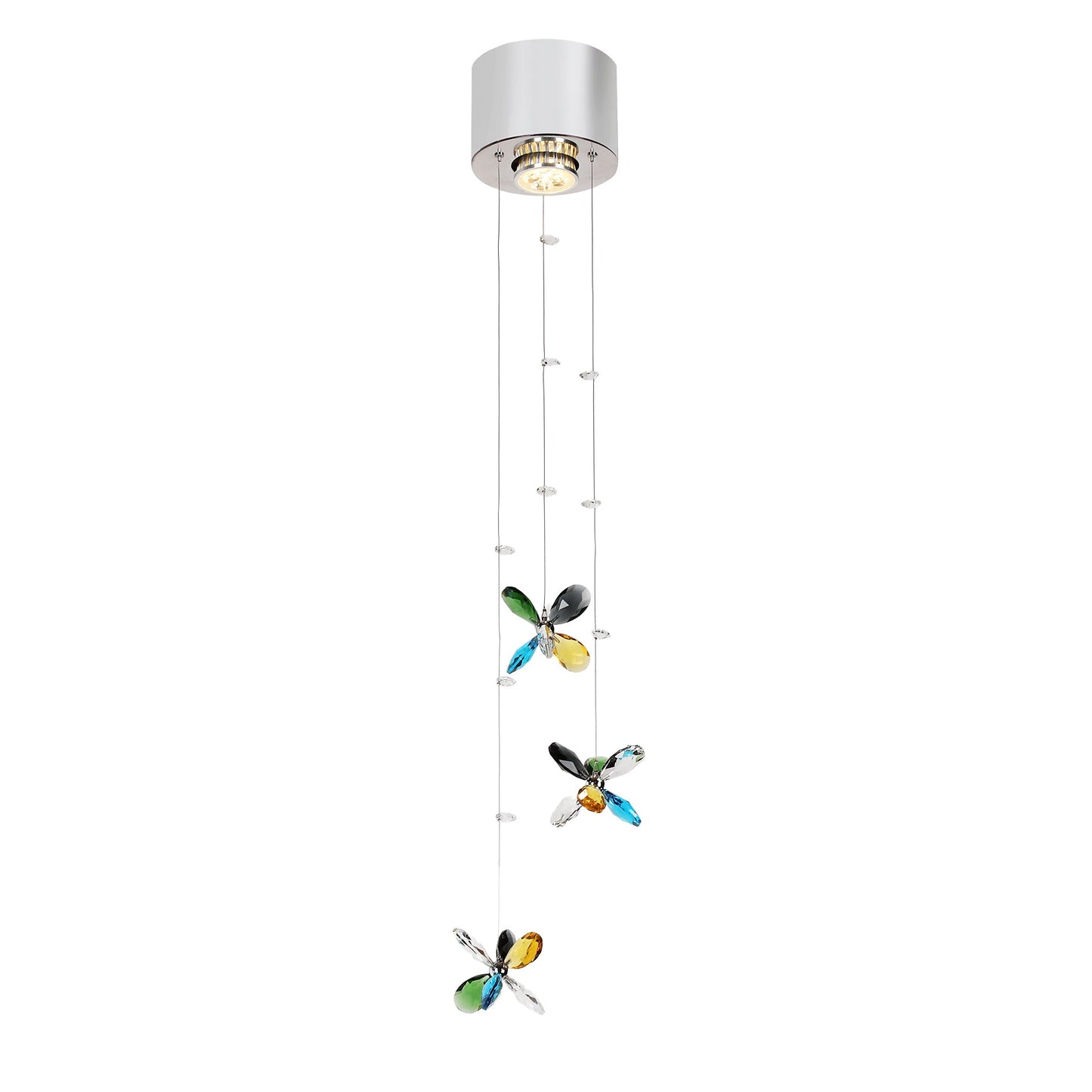 Mariposa 1 Light Classic Colourful Crystal Butterfly Chandelier