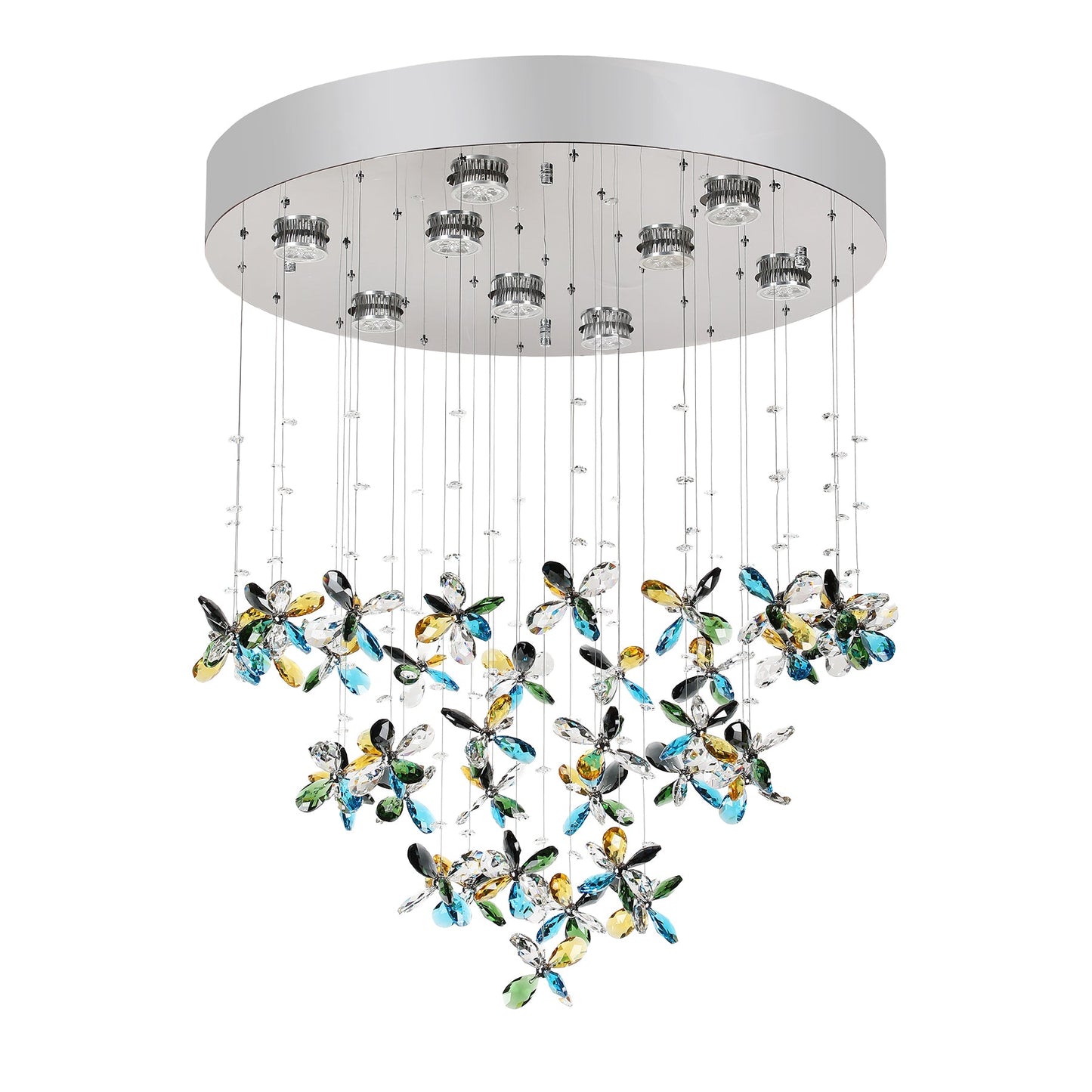 Mariposa 600mm Classic Colourful Crystal Butterfly Close to Ceiling Chandelier