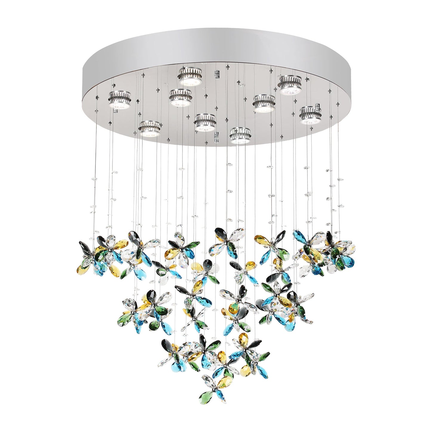 Mariposa 600mm Classic Colourful Crystal Butterfly Close to Ceiling Chandelier