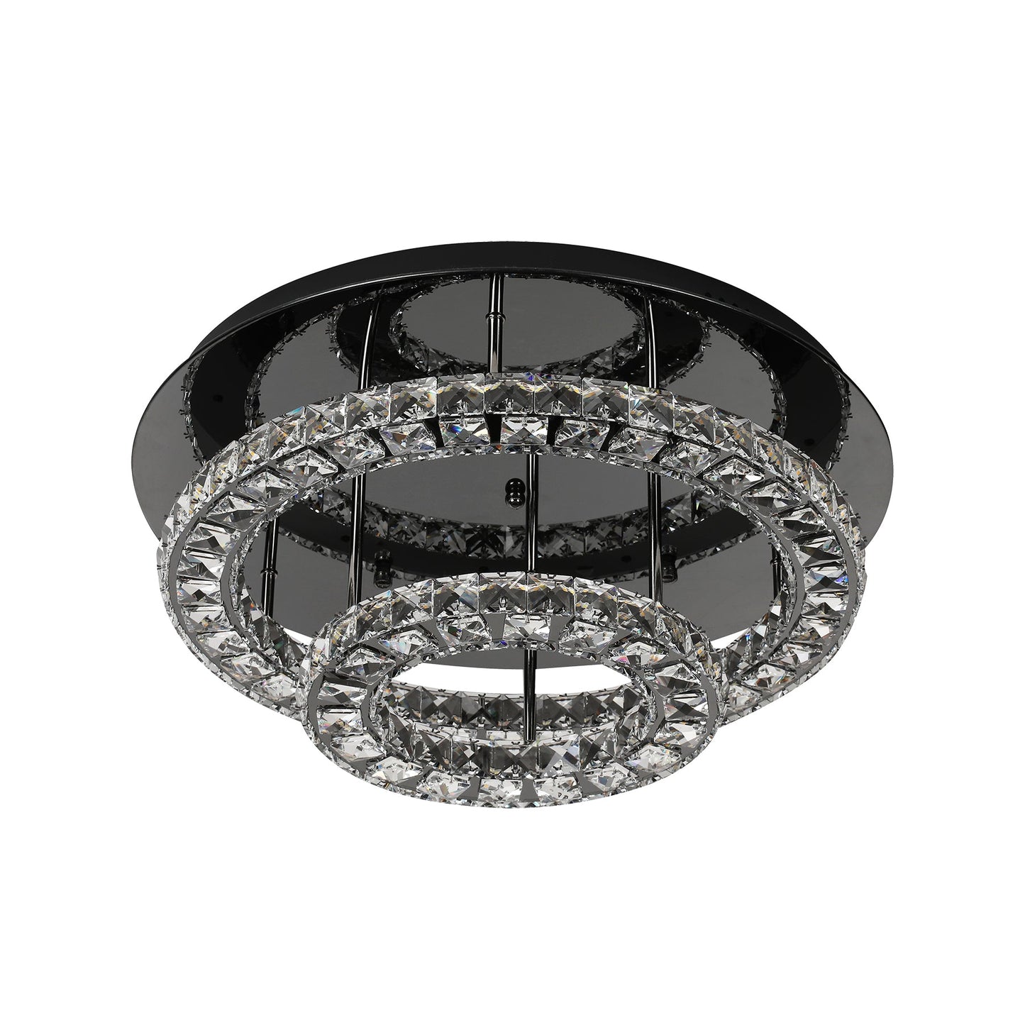 Milazzo 550 Gunmetal with Crystal Remote Controlled Tri-Colour LED Close to Ceiling