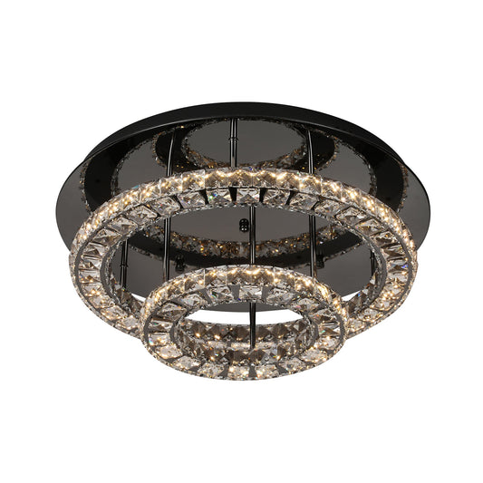 Milazzo 550 Gunmetal with Crystal Remote Controlled Tri-Colour LED Close to Ceiling