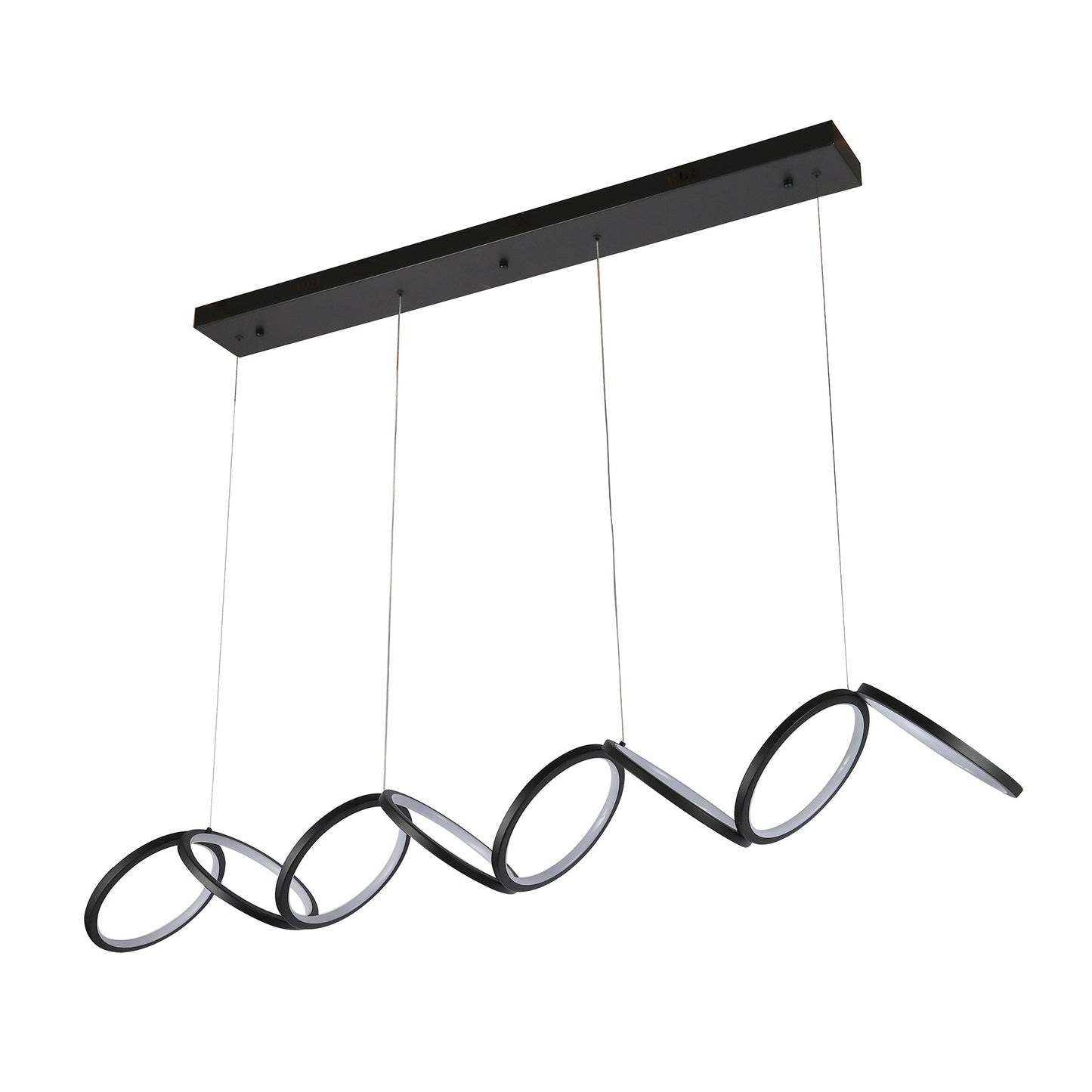 Modica Black 1500mm Tri-Colour Remote-Controlled LED Contemporary Linear Pendant