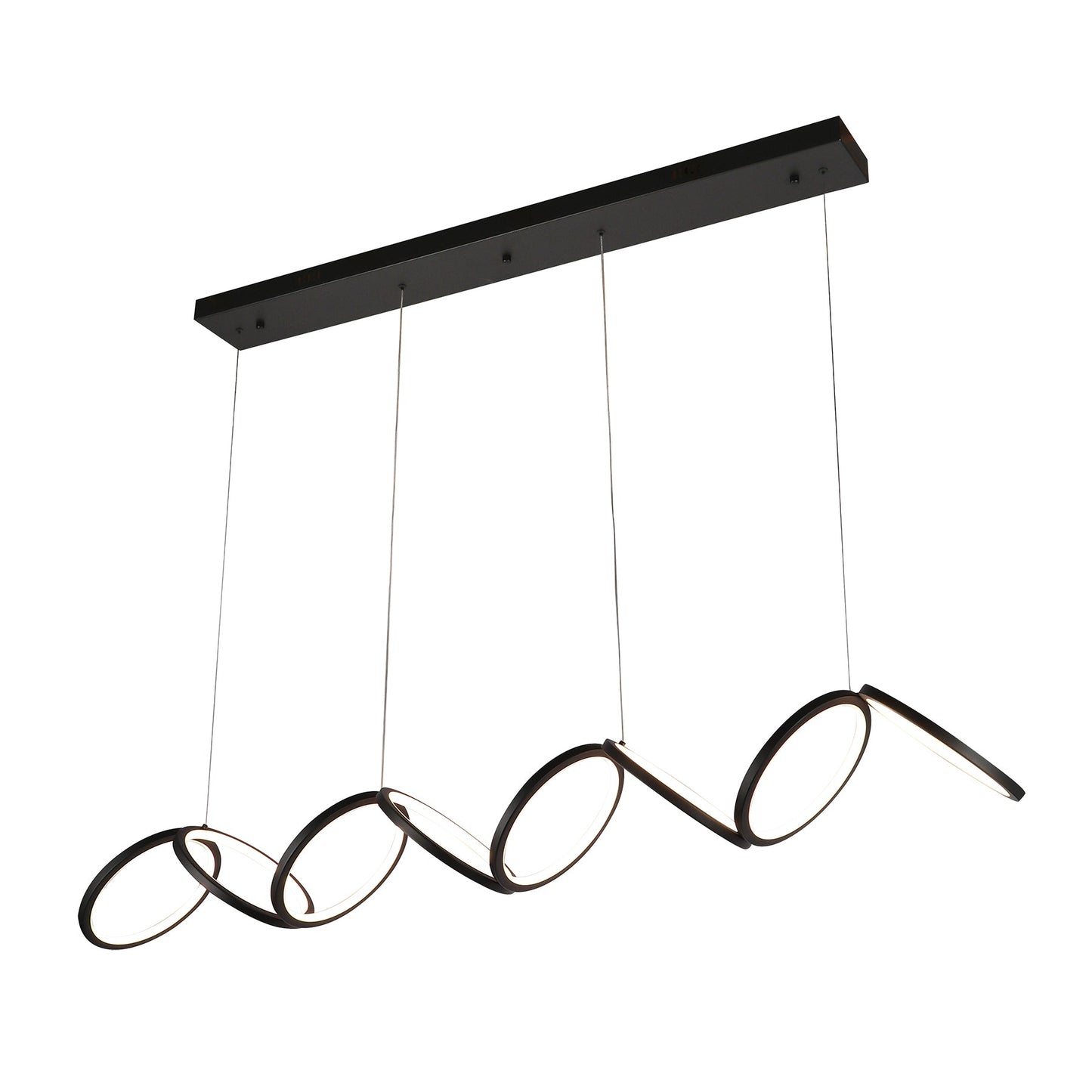 Modica Black 1500mm Tri-Colour Remote-Controlled LED Contemporary Linear Pendant