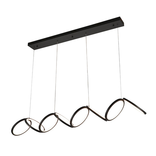 Modica Black 1500mm Tri-Colour Remote-Controlled LED Contemporary Linear Pendant