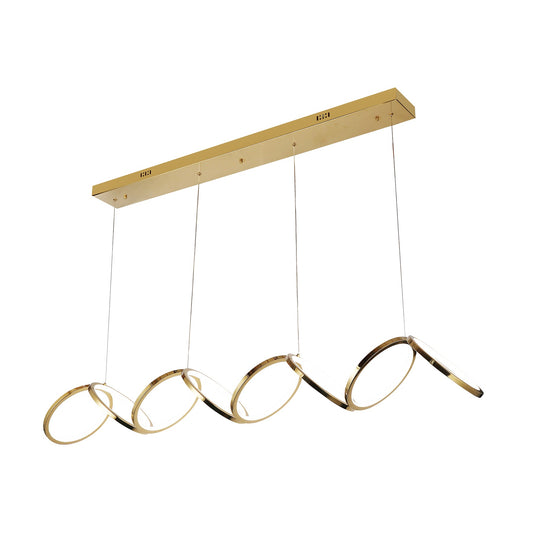 Modica Gold 1500mm Tri-Colour Remote-Controlled LED Contemporary Linear Pendant