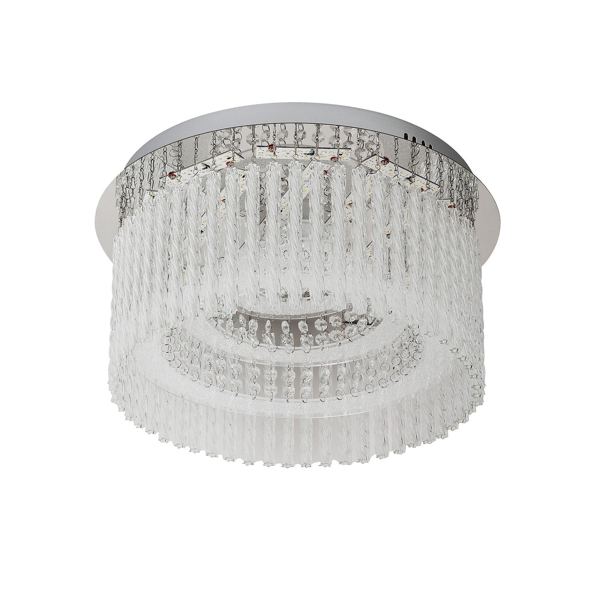 Naples Chrome Medium Round LED Modern Crystal Close to Ceiling