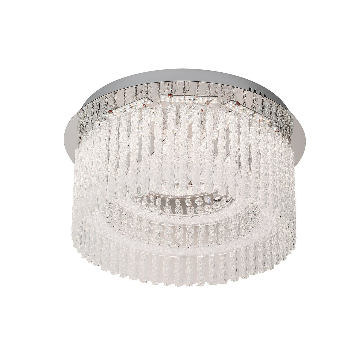 Naples Chrome Medium Round LED Modern Crystal Close to Ceiling
