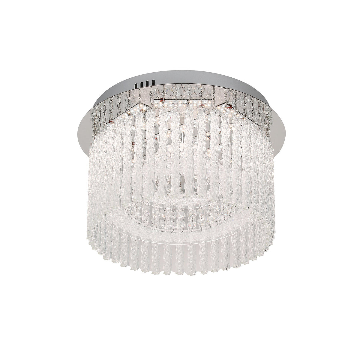 Naples Chrome Small Round LED Modern Crystal Close to Ceiling