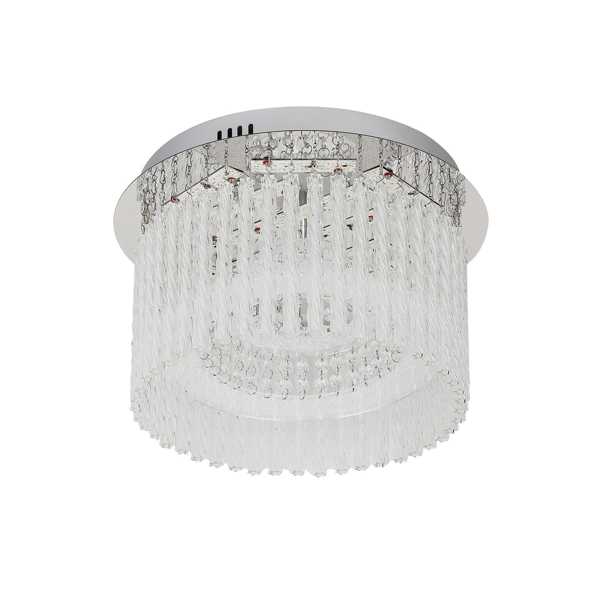 Naples Chrome Small Round LED Modern Crystal Close to Ceiling