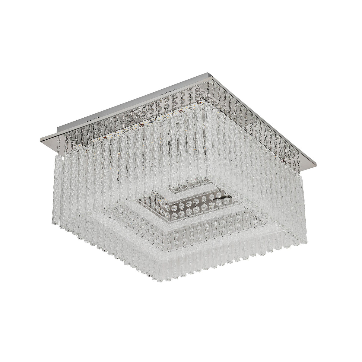 Naples Chrome Medium Square LED Modern Crystal Close to Ceiling