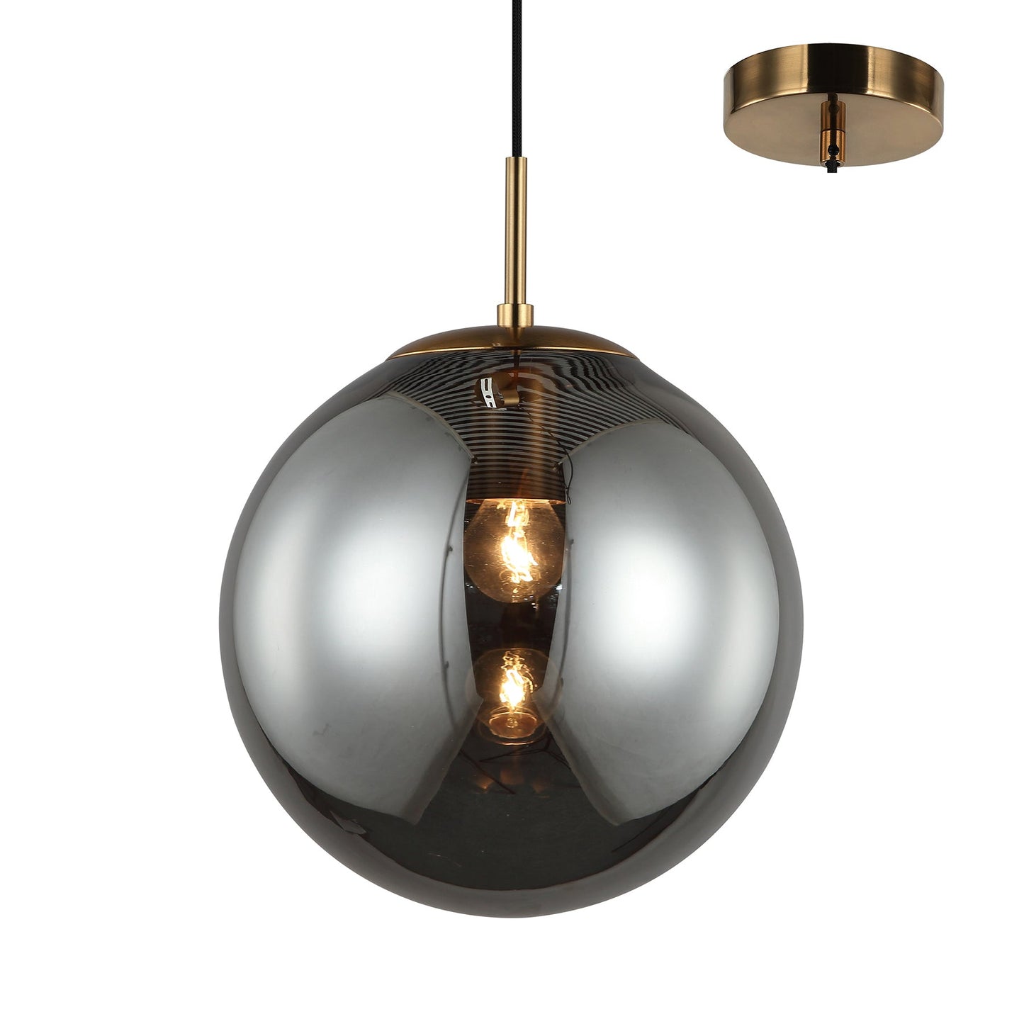 Orio 250mm Bronze and Smoke Modern Spherical Pendant