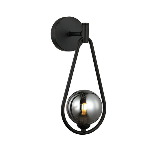 Osuna Black and Smoke Teardrop Modern Wall Light