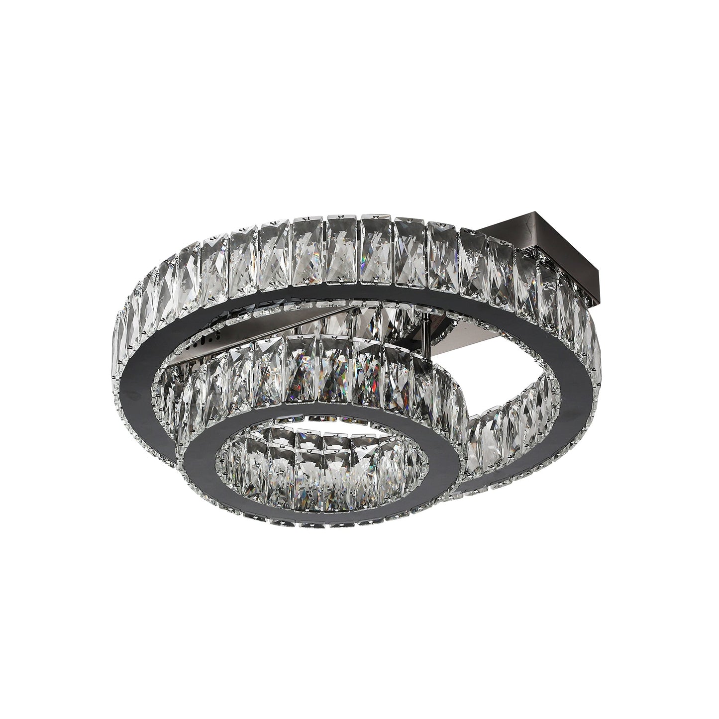 Parrini 500 Gunmetal with Crystal Remote Controlled Tri-Colour LED Close to Ceiling