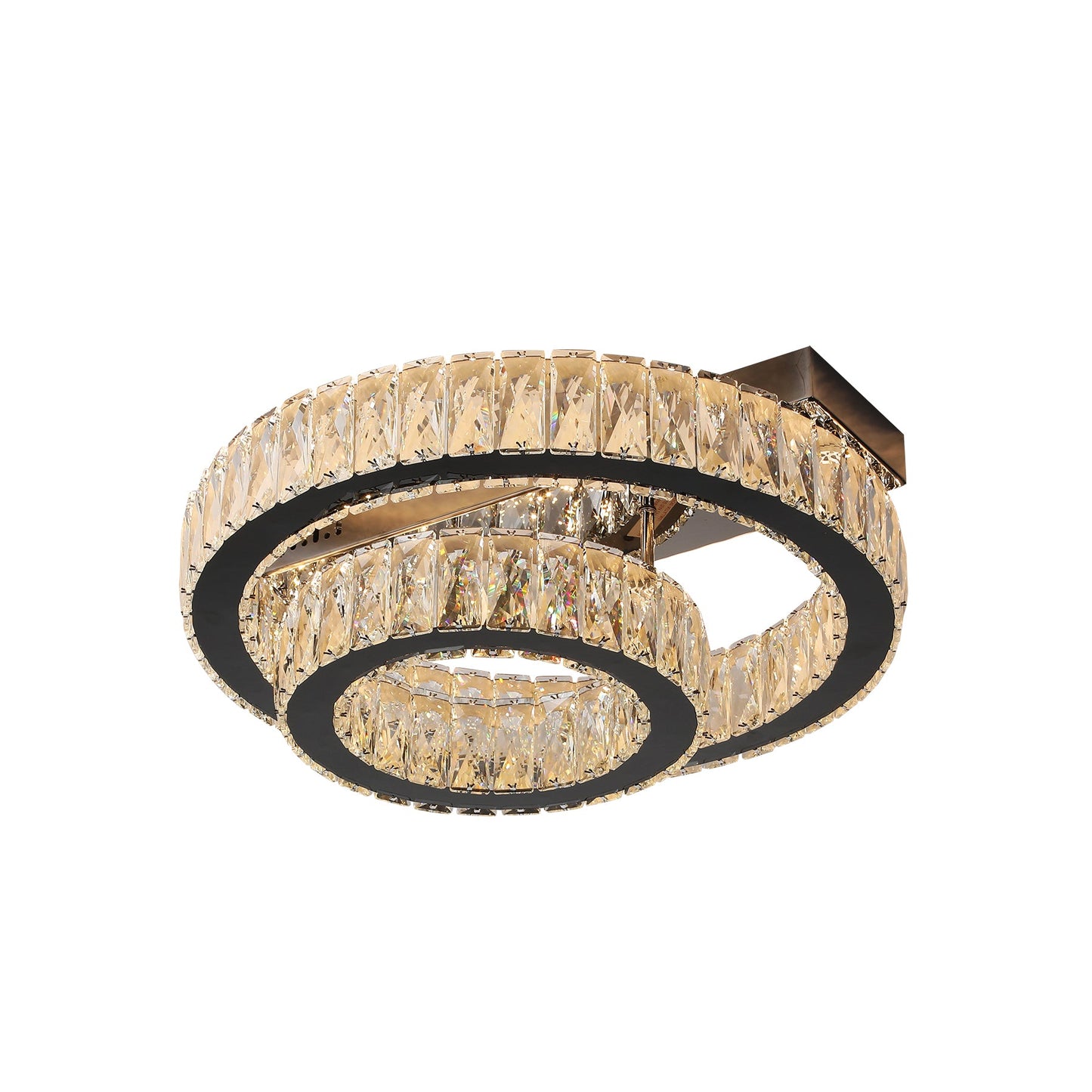 Parrini 500 Gunmetal with Crystal Remote Controlled Tri-Colour LED Close to Ceiling