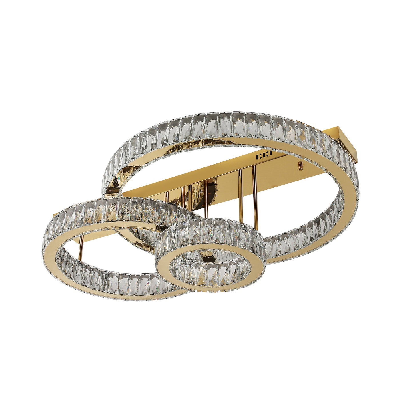 Parrini 700 Gold with Crystal Remote Controlled Tri-Colour LED Close to Ceiling