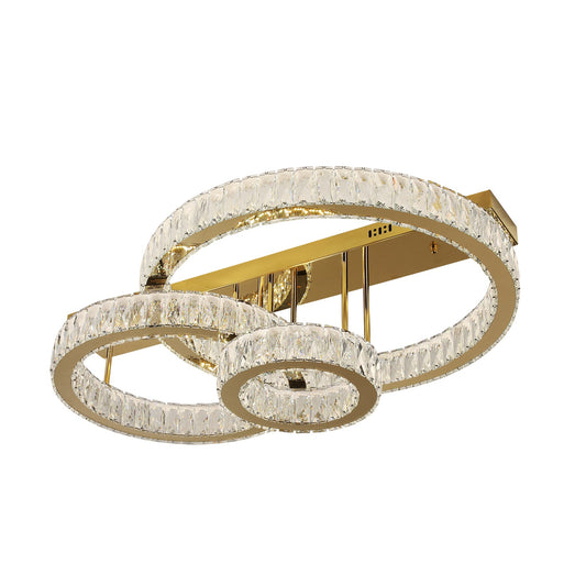Parrini 700 Gold with Crystal Remote Controlled Tri-Colour LED Close to Ceiling