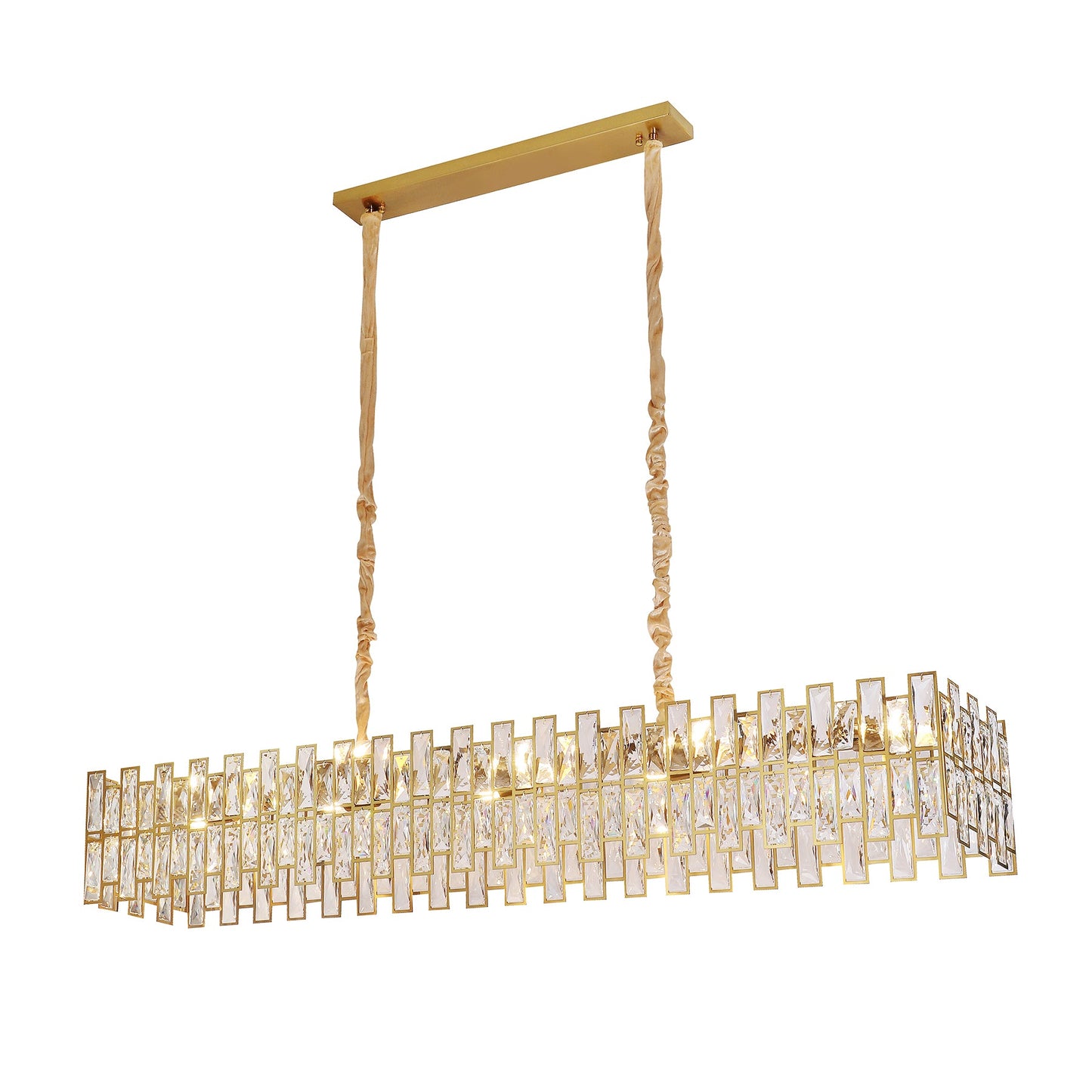 Sorrento Satin Gold 1500mm Linear Classic Crystal Chandelier
