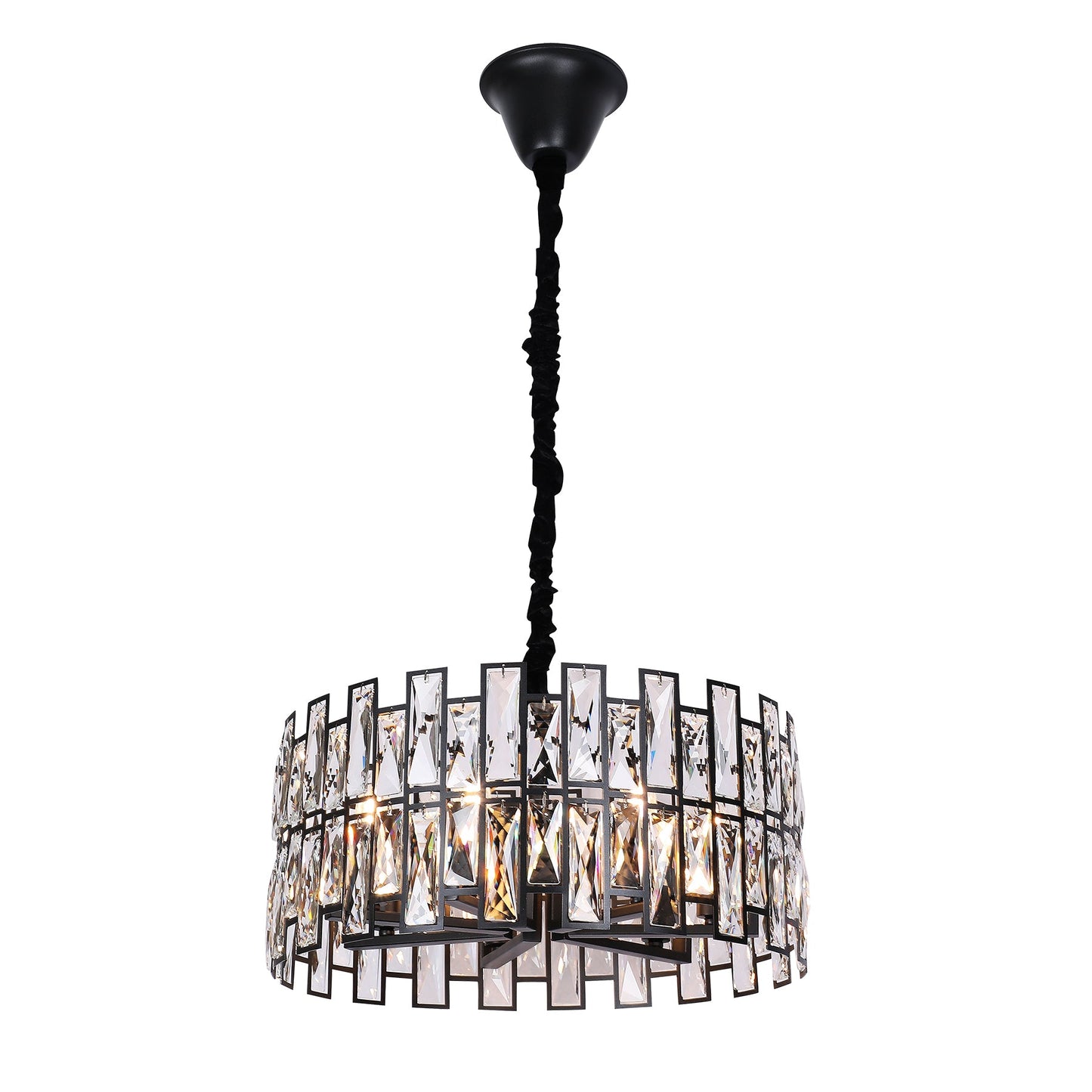 Sorrento Black 520mm Round Classic Crystal Chandelier