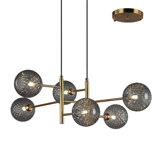 Tabora Bronze and Smoke 6 Light Modern Pendant