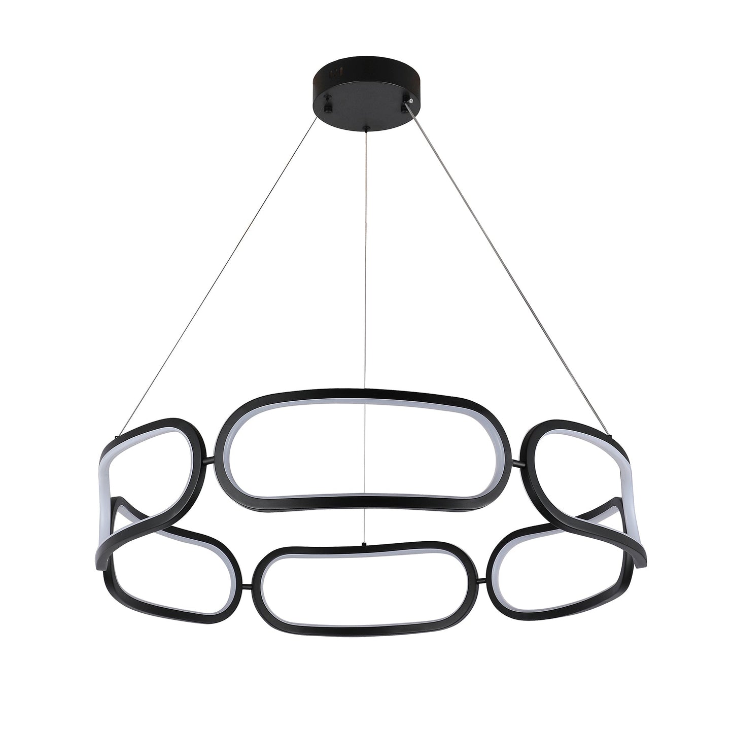 Tavora Black 800mm Tri-Colour Remote-Controlled LED Contemporary Pendant