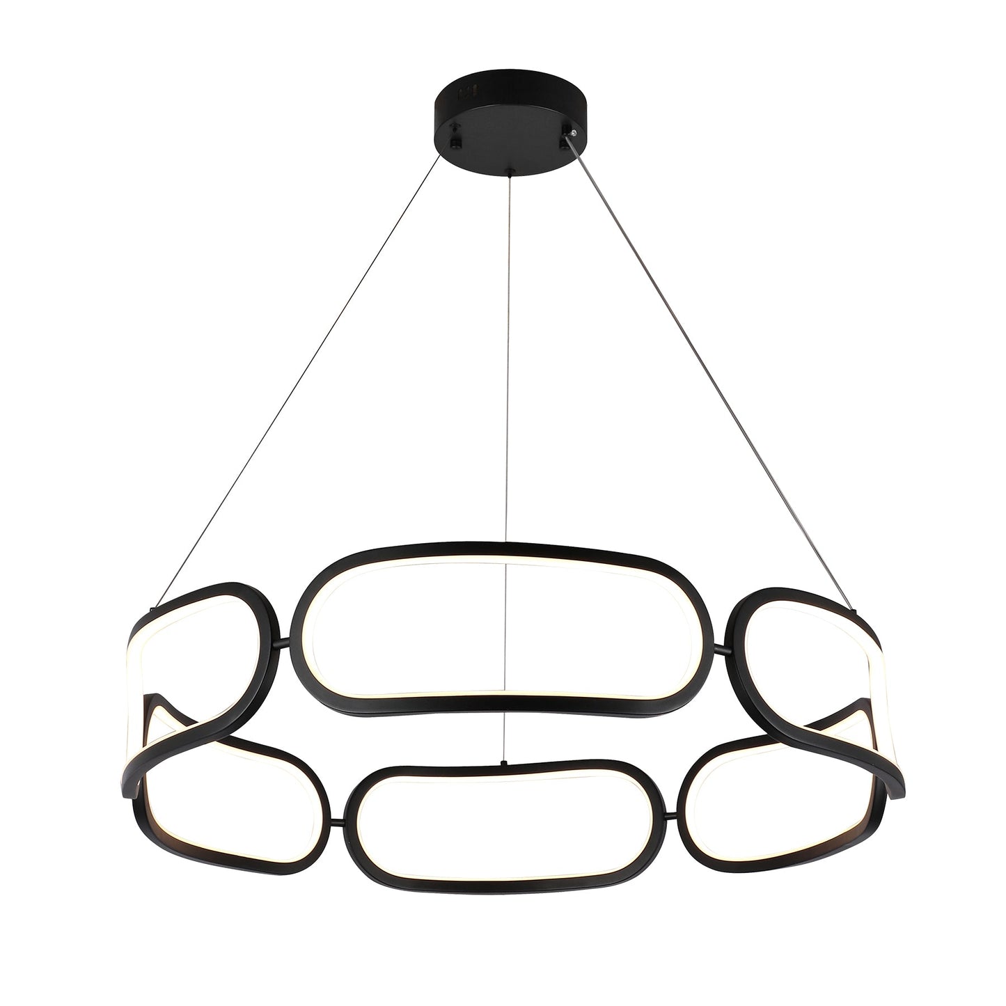Tavora Black 800mm Tri-Colour Remote-Controlled LED Contemporary Pendant